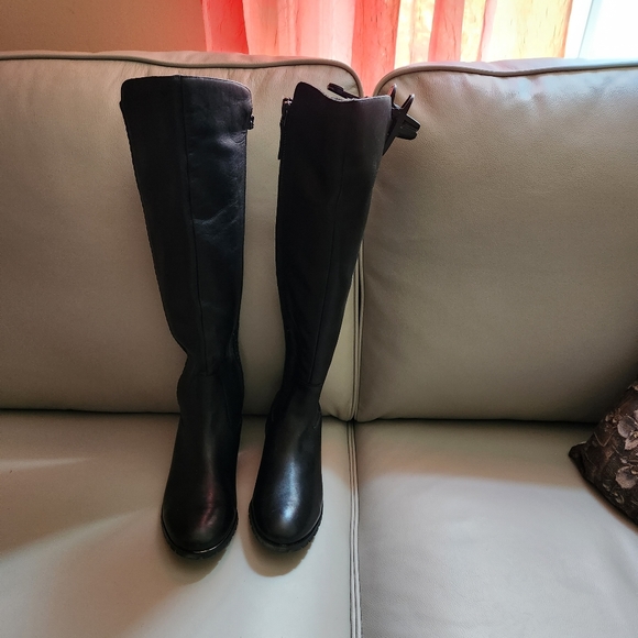 Black knee high boots sz8 - Picture 3 of 6